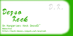 dezso keck business card